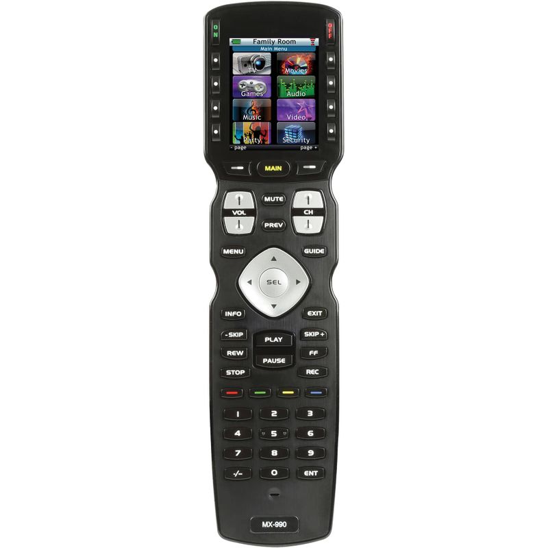 Universal Remote Control - MX-990 is an IR/RF Open Architecture Remote w/Charging Base - Black