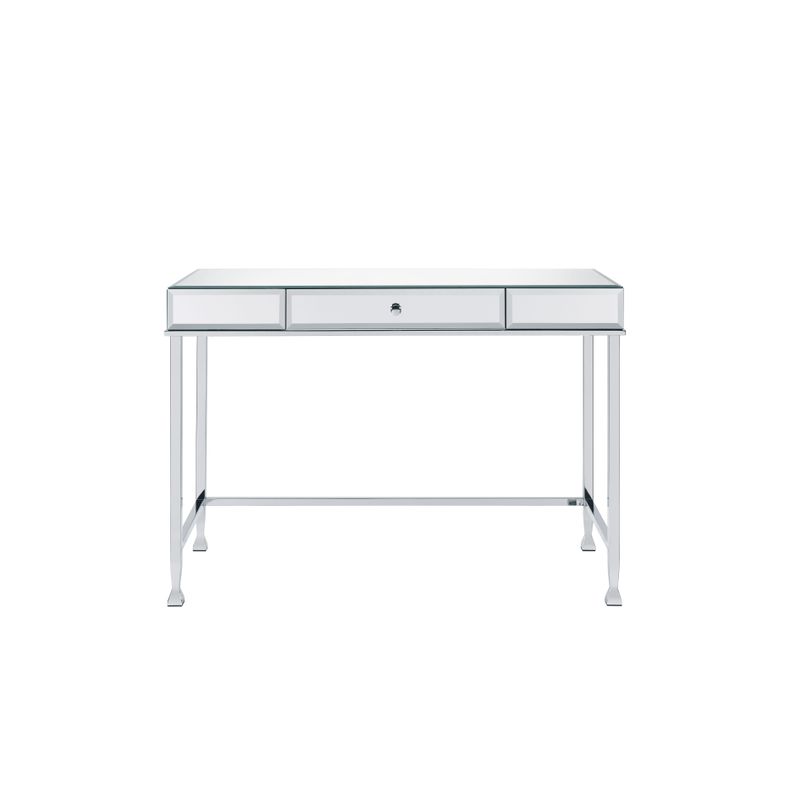 ACME Canine Writing Desk, Mirrored and Chrome Finish