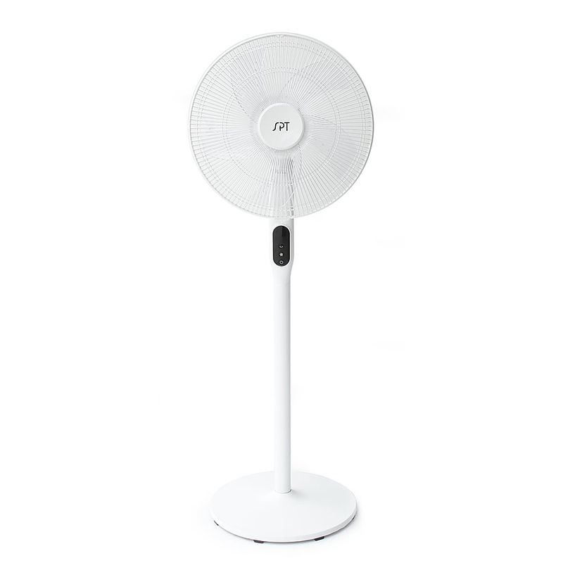 Sunpentown - 16 DC-Motor Energy Saving Stand Fan with Remote and Timer - Piano White