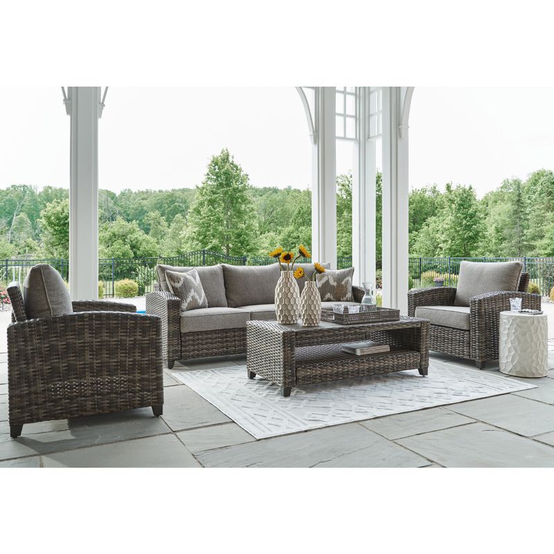 Oasis Court Outdoor Sofa/Chairs/Table Set (Set of 4)
