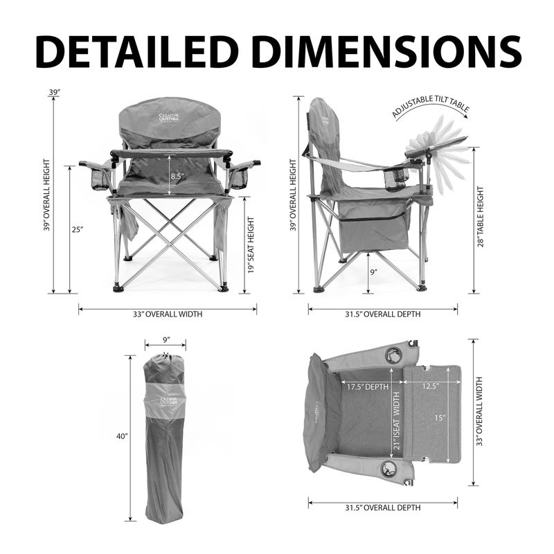 iChair Folding Wine Chair w/ Adjustable Table Earth Diamond