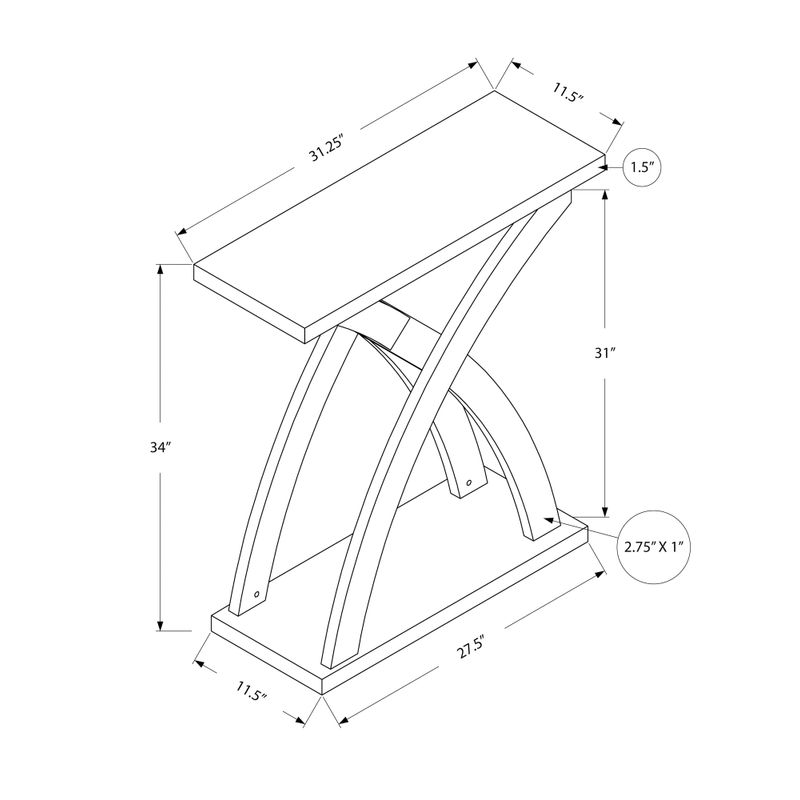 Accent Table/ Console/ Entryway/ Narrow/ Sofa/ Living Room/ Bedroom/ Laminate/ Brown/ Contemporary/ Modern