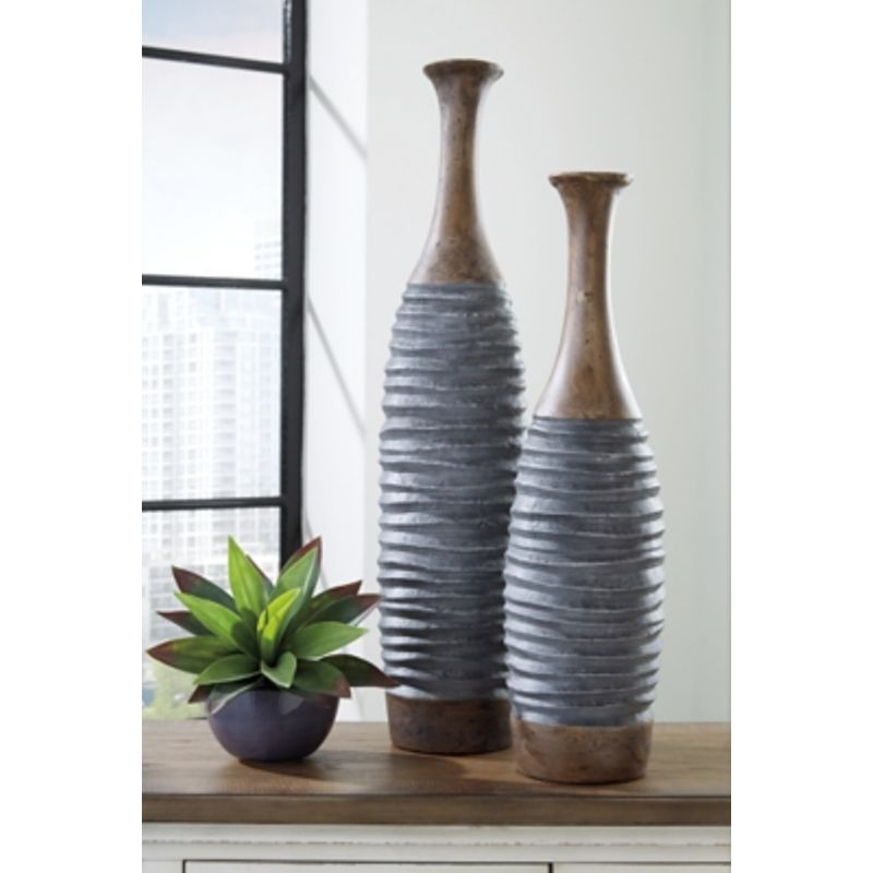 Antique Gray/Brown Blayze Vase Set (2/CN)