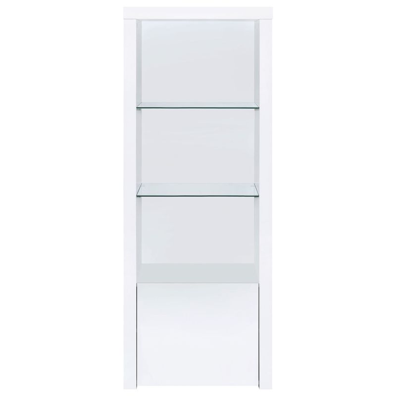 Jude 3-shelf Media Tower With Storage Cabinet White High Gloss