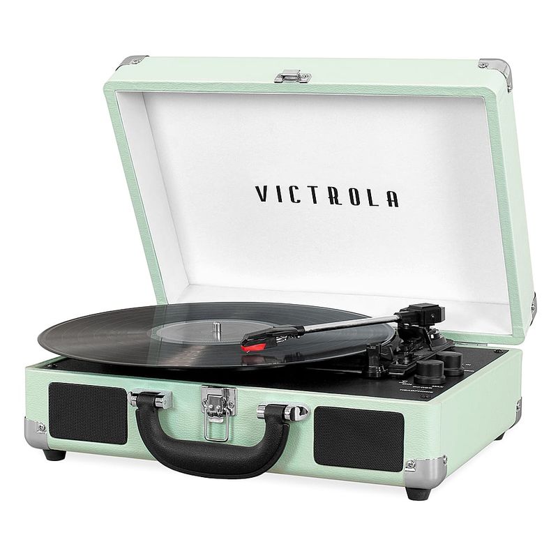 Victrola - Journey Bluetooth Suitcase Record Player with 3-speed Turntable - Hint of Mint