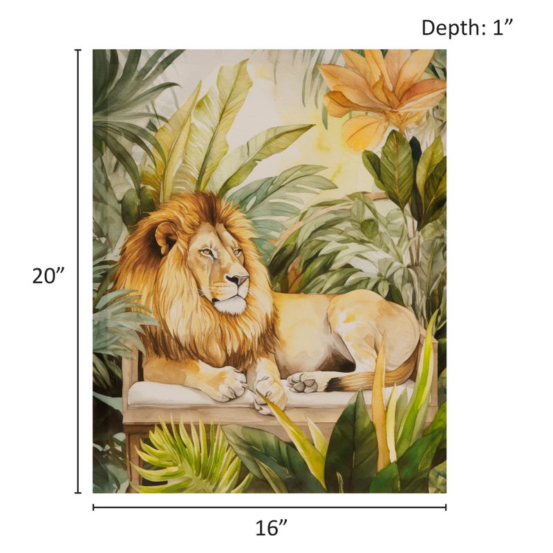 Lion Green Multi Jungle Feline Jungle Lion Canvas Wall Art See below