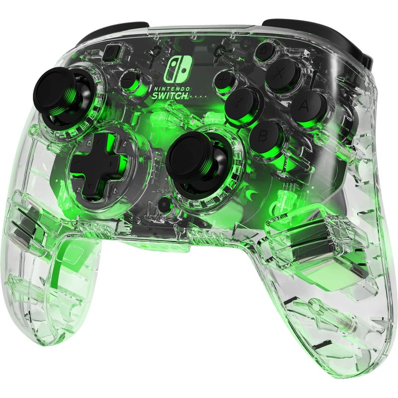 PDP - Afterglow LED Wireless Deluxe Gaming Controller Multicolor - Nintendo Switch - Transparent