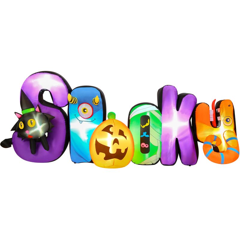 9-ft. Wide Prelit Inflatable Spooky Sign