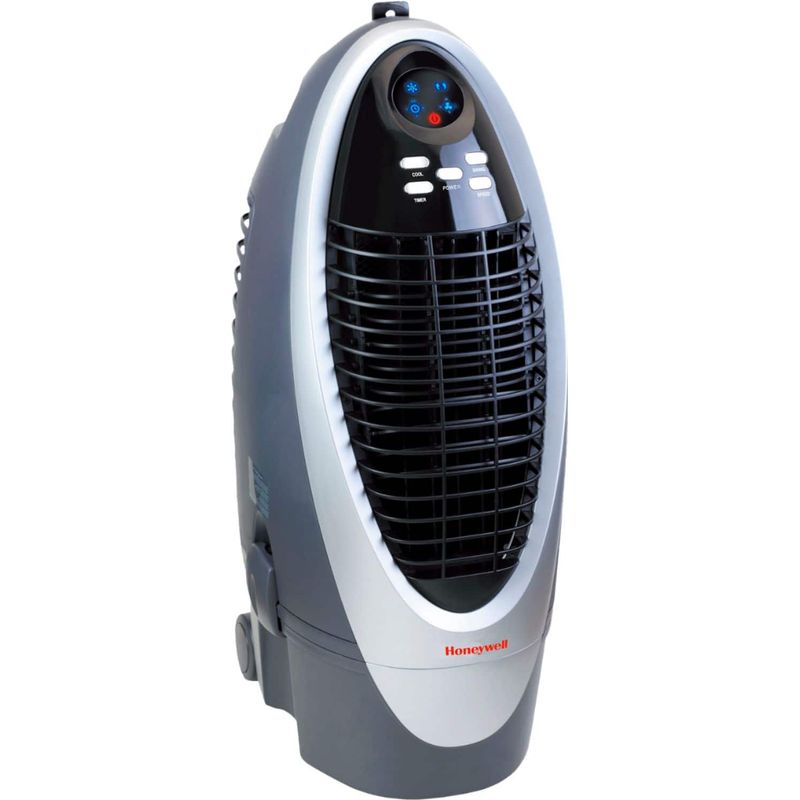 Honeywell - 300 CFM Indoor Evaporative Air Cooler with Remote Control - Silver/Gray