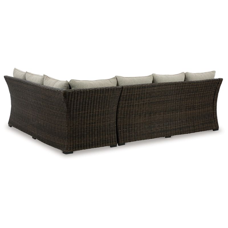 Brook Ranch Outdoor Sofa Sectional/Bench with Cushion (Set of 3)