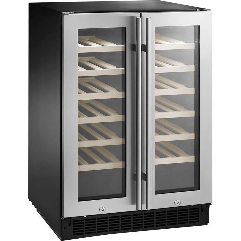 Insignia&trade; - Dual Zone Wine and Beverage Cooler with Glass Doors - Stainless Steel