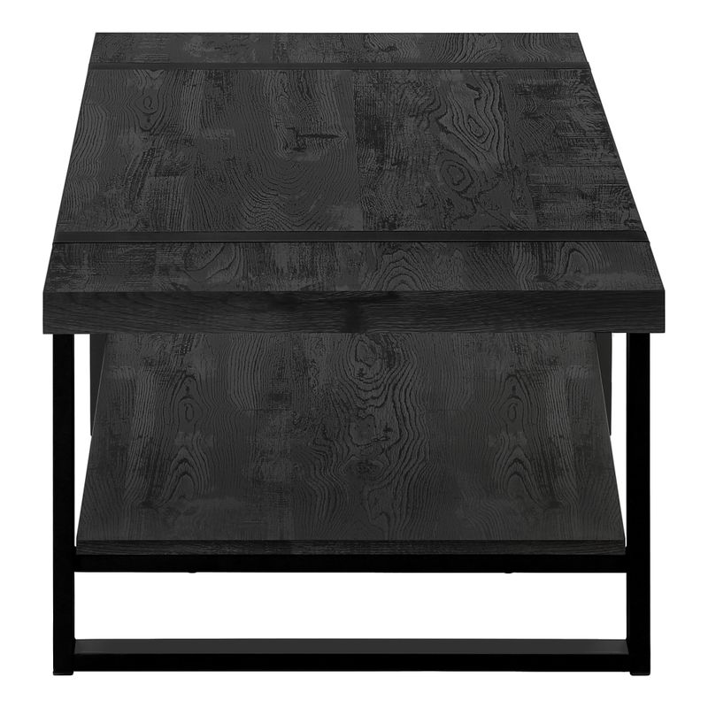 Coffee Table/ Accent/ Cocktail/ Rectangular/ Living Room/ 48"L/ Metal/ Laminate/ Black/ Contemporary/ Modern