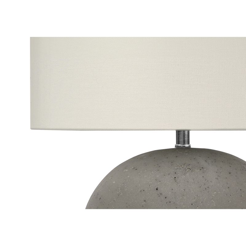 Lighting - 20"H Table Lamp Grey Concrete / Ivory Shade