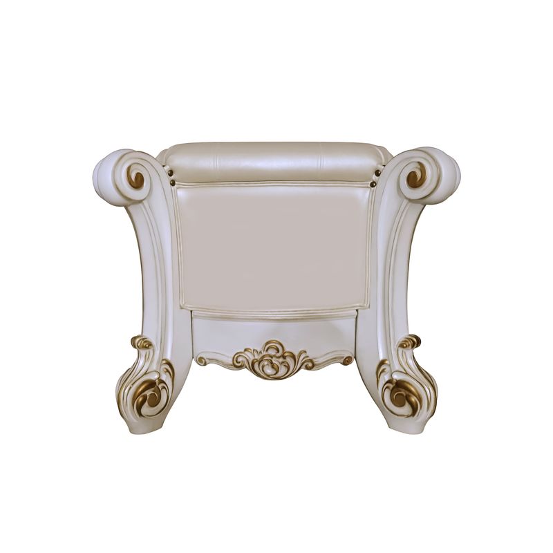 ACME Vendome Bench, Synthetic Leather & Antique Pearl Finish