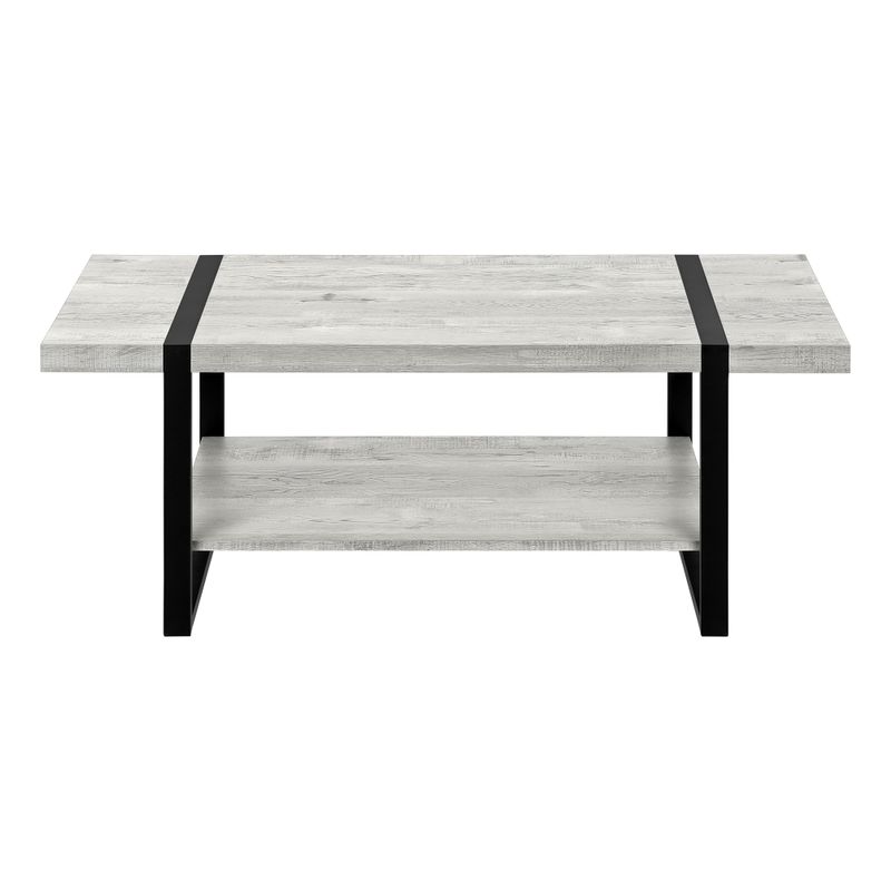 Coffee Table/ Accent/ Cocktail/ Rectangular/ Living Room/ 48"L/ Metal/ Laminate/ Grey/ Black/ Contemporary/ Modern