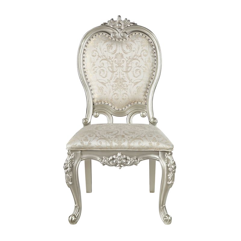 ACME Bently Side Chair (Set-2), Fabric & Champagne Finish