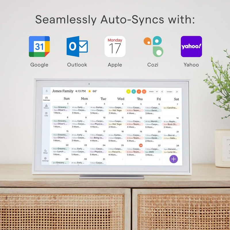 Skylight - Calendar: 15 Inch Touchscreen Smart Calendar and Chore Chart - White