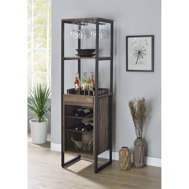ACME Narik Wine Rack, Weathered Oak