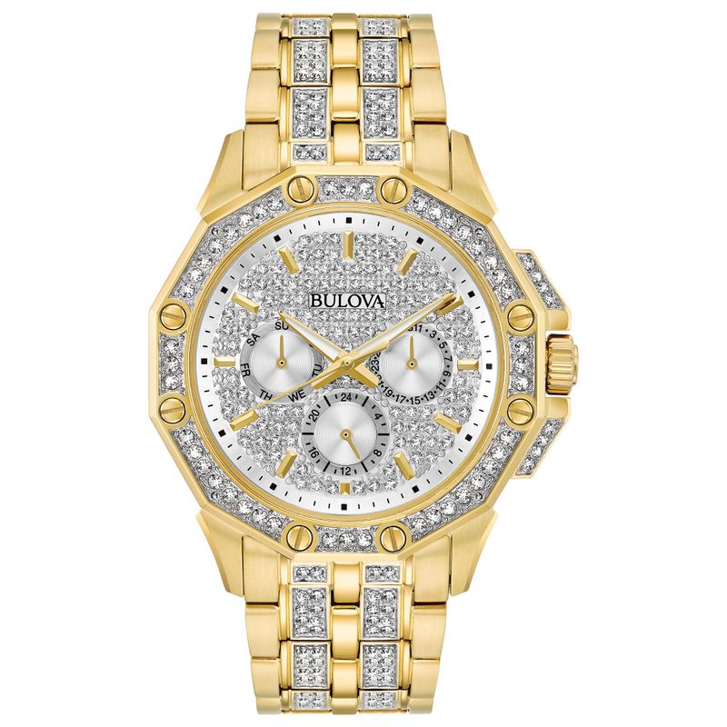 Bulova  - Mens Octava Gold-Tone & Swarovski Crystal Watch