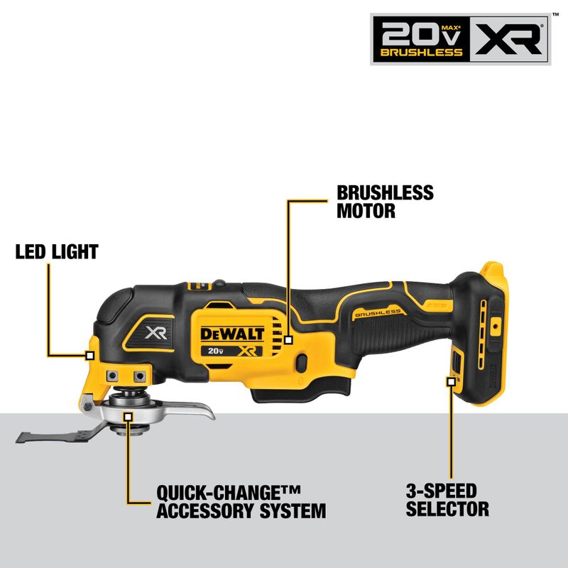 DeWalt - 20V MAX XR Brushless Oscillating Multi-Tool - Tool ONLY