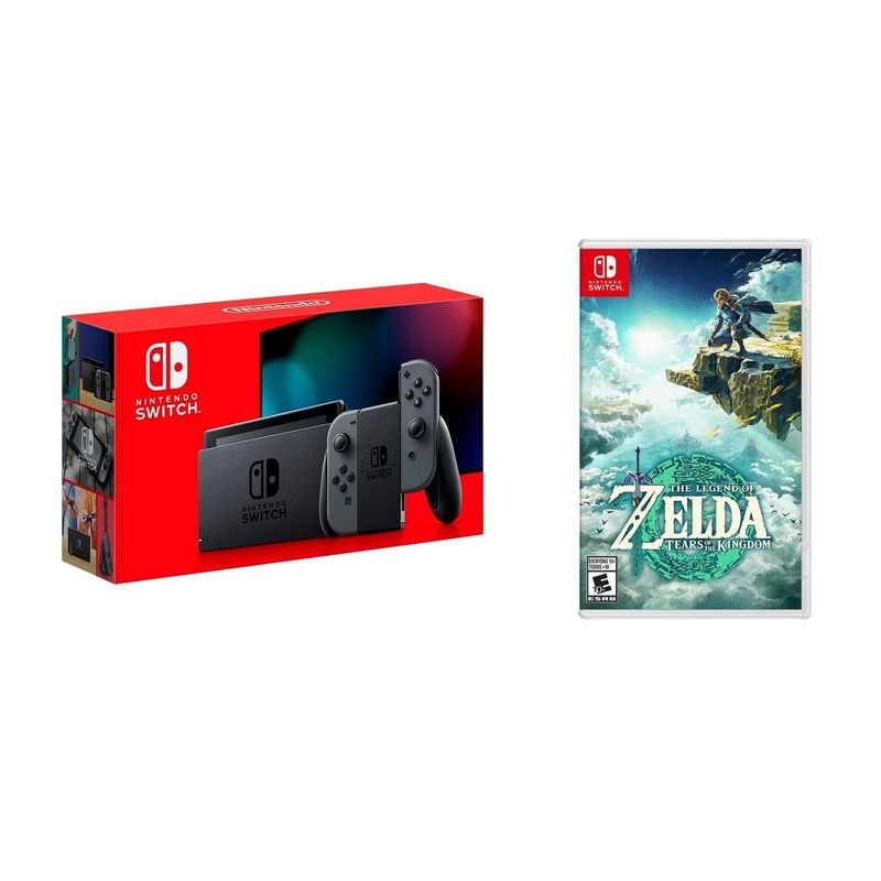 Nintendo - Switch 1.1 (Gray) + Zelda Tears of the Kingdom BUNDLE