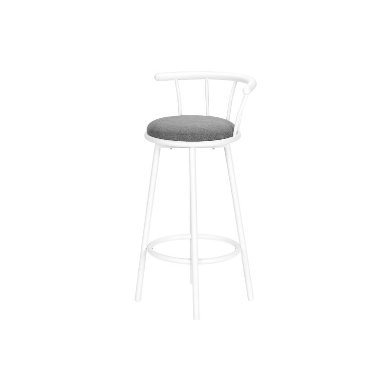 Barstool - 2Pcs / 36"H / Swivel / White Metal