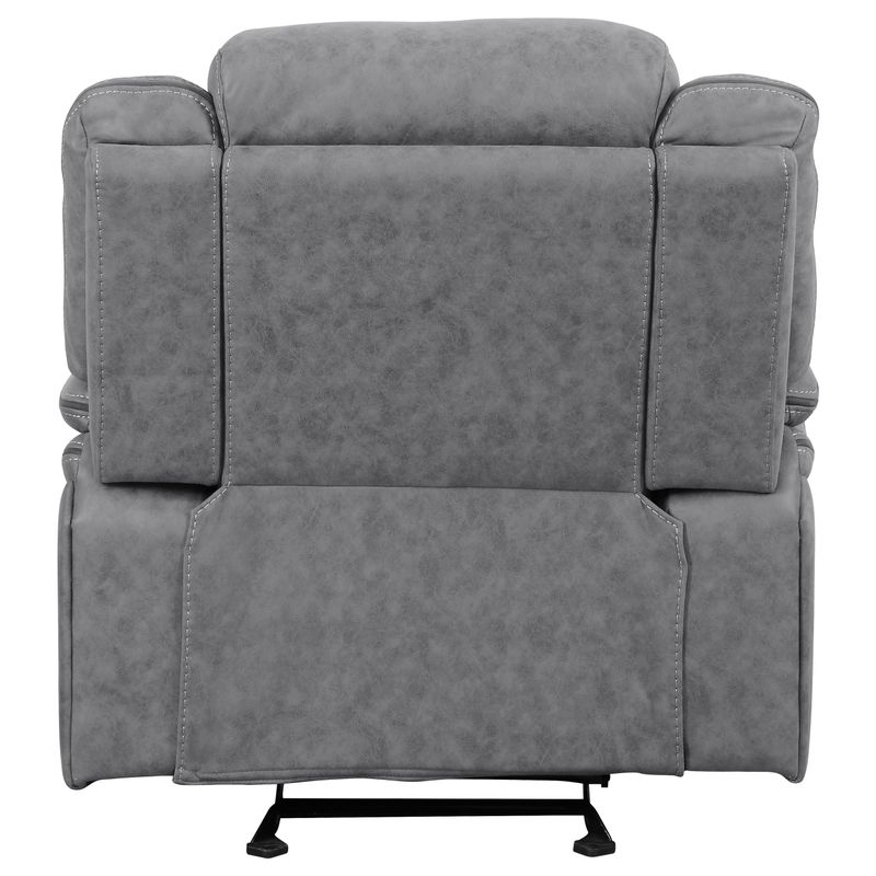 Higgins Overstuffed Upholstered Glider Recliner Grey