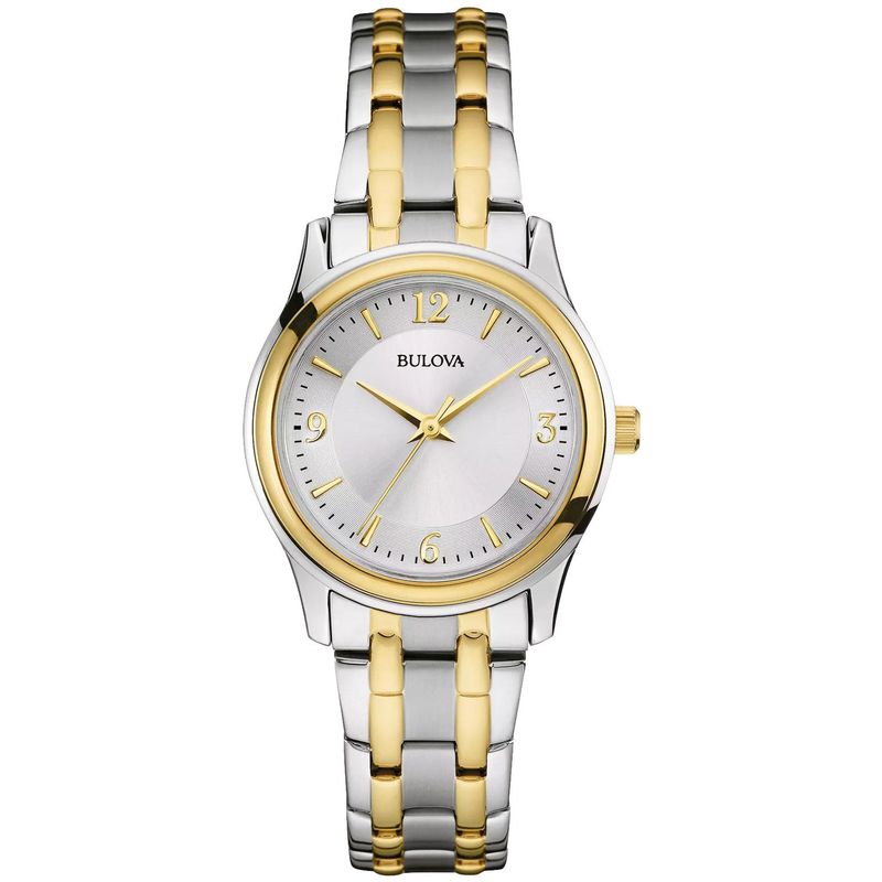 Bulova - Ladies' Corporate Collection Two-Tone Stainless Steel Watch Silver Dial