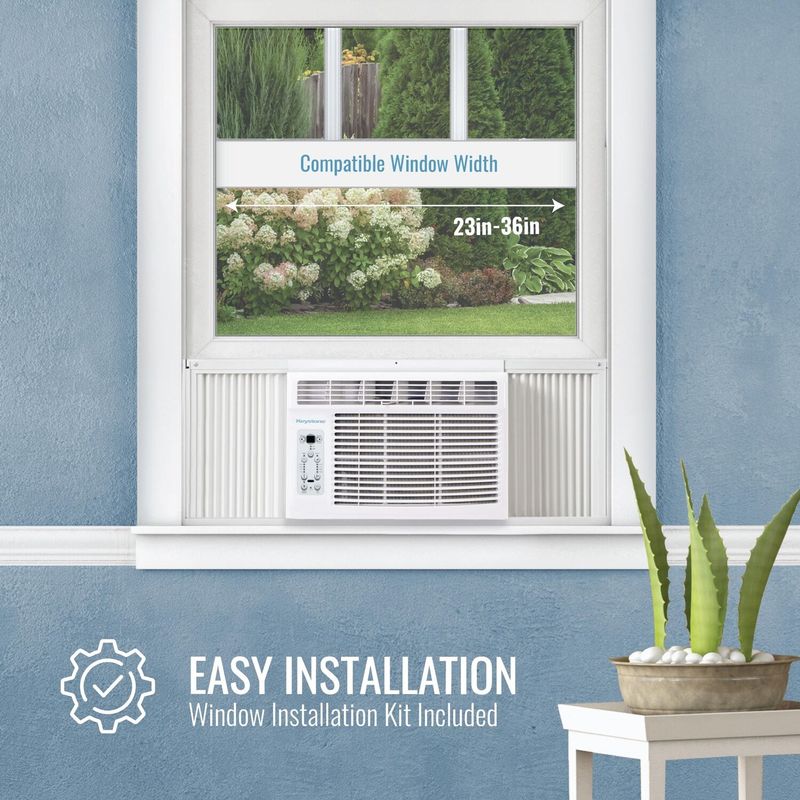 KEYSTONE - 6,000 BTU Window-Mounted Air Conditioner with Follow Me LCD Remote Control
