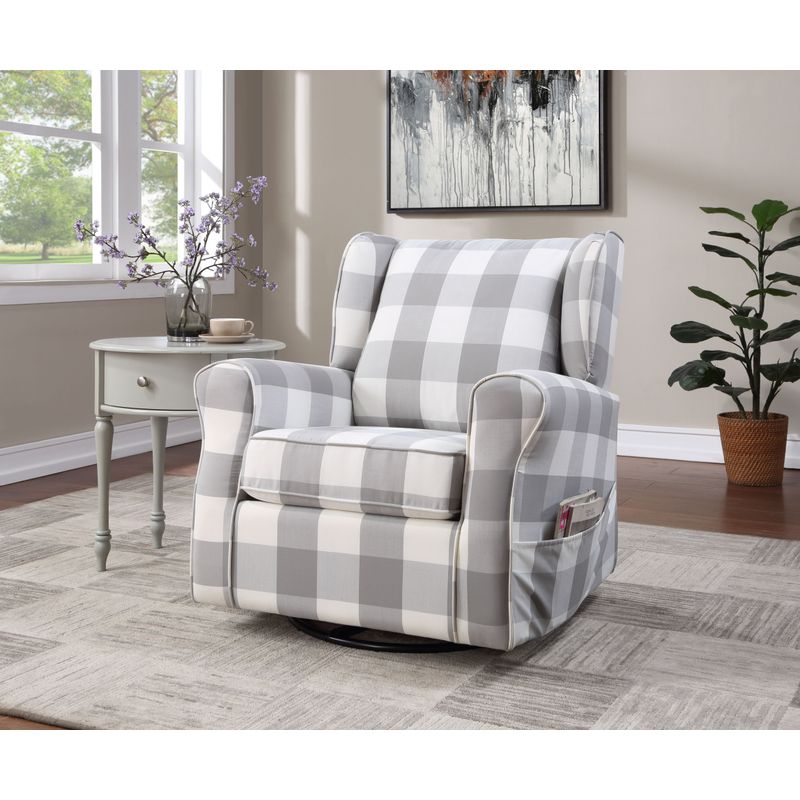 ACME Patli Swivel Chair w/Glider, Gray Fabric