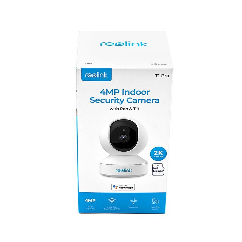 Reolink - Smart 4MP Indoor Super HD 64GB Security Camera with Motion Spotlights - White