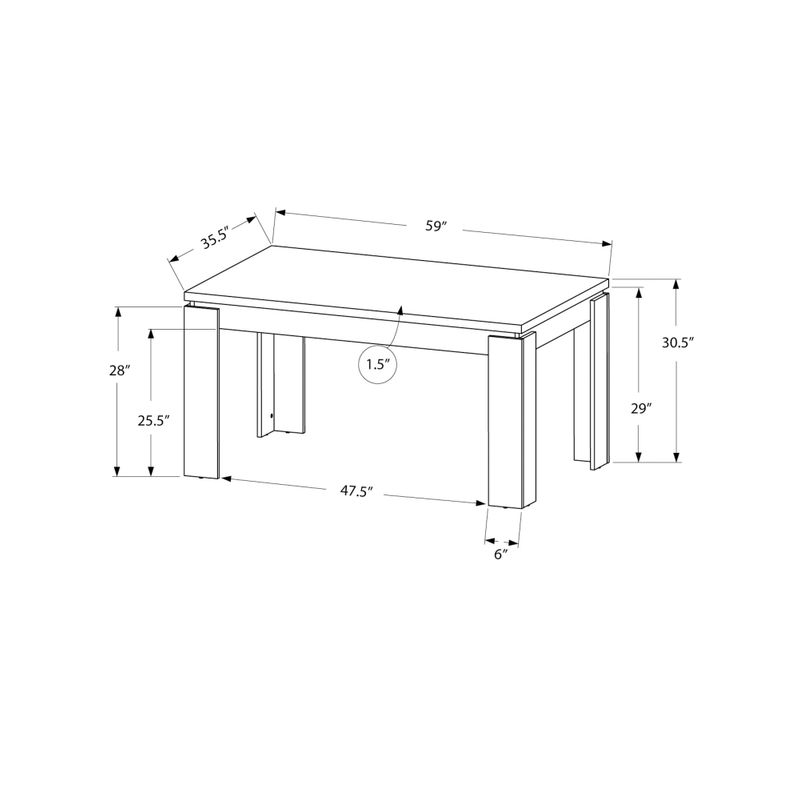 Dining Table - 36"X 60" / White