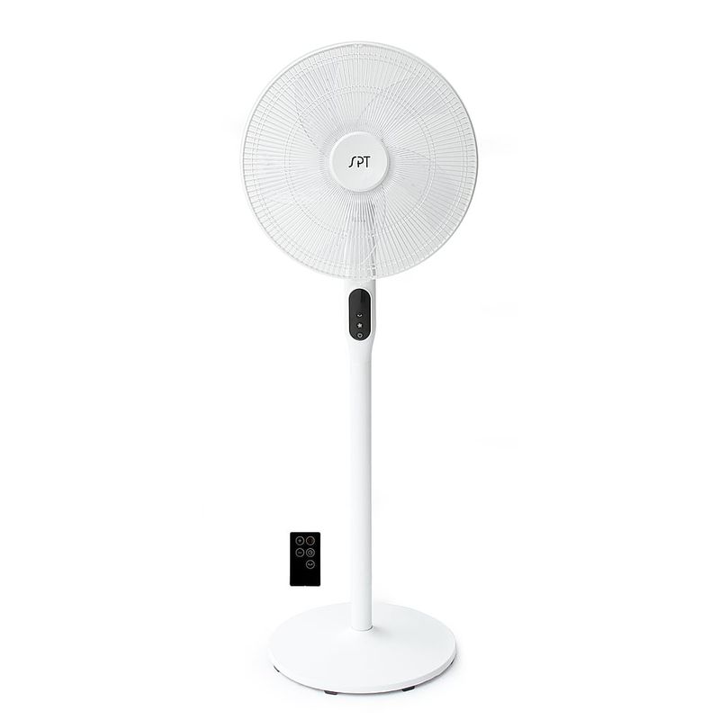 Sunpentown - 16 DC-Motor Energy Saving Stand Fan with Remote and Timer - Piano White