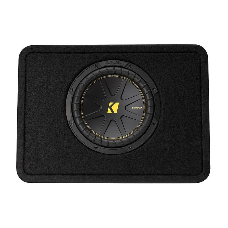 KICKER - CompC 10" Single-Voice-Coil 2-Ohm Loaded Subwoofer Enclosure - Black