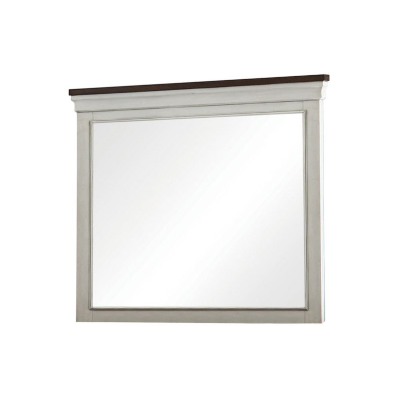 Hillcrest Rectangular Dresser Mirror Dark Rum and White