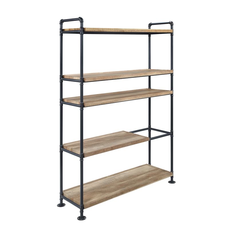 ACME Brantley Bookshelf, Oak & Sandy Black Finish
