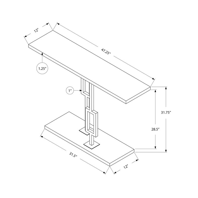 Accent Table/ Console/ Entryway/ Narrow/ Sofa/ Living Room/ Bedroom/ Metal/ Laminate/ Glossy White/ Chrome/ Contemporary/ Modern