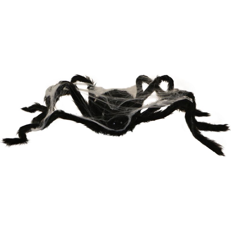 2.5-ft. Spider with Web, Indoor/Covered Outdoor Halloween Decoration, LED Red Eyes, Poseable, Battery-Operated, Cobweb