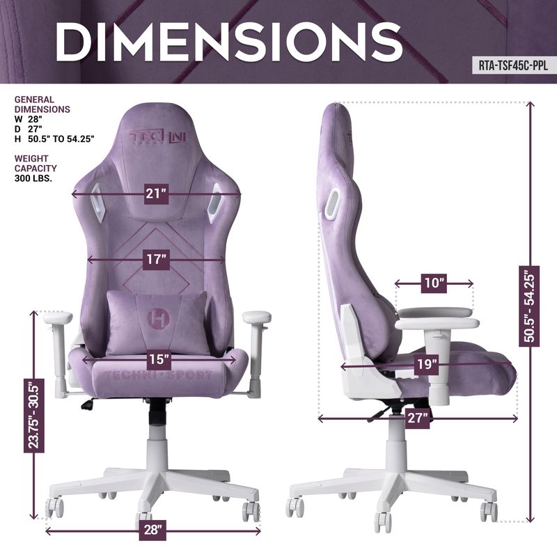 Velvet Gaming Chair, Purple