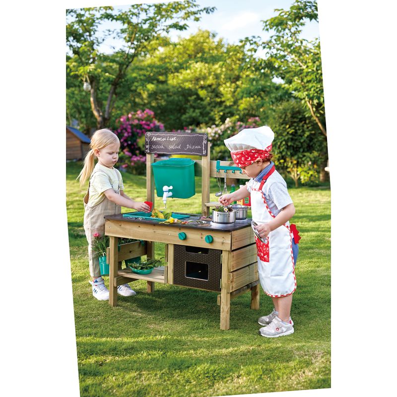 Wooden Outdoor Kitchen Playset w/ Accessories Ages 3+ Years