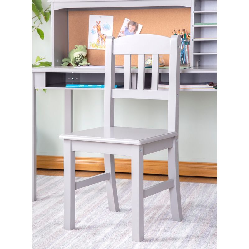 Guidecraft Media Desk Kid's Desk and Hutch with Chair - Grey
