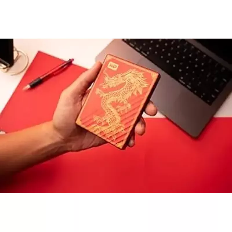 WD - My Passport Ultra Limited Edition Dragon 2TB External USB-C Portable Hard Drive - Red