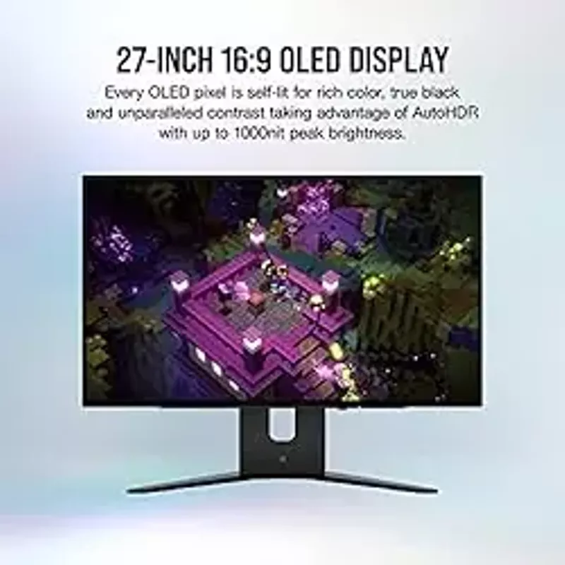 CORSAIR - XENEON 27" OLED QHD FreeSync Premium and G-SYNC Compatible Gaming Monitor with HDR (HDMI, USB, DisplayPort) - Black