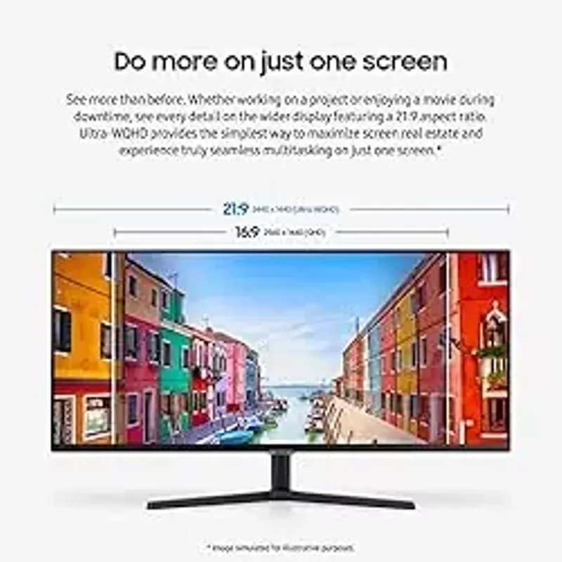 Samsung - 34” ViewFinity S5 Ultrawide QHD 100Hz AMD FreeSync Monitor with HDR10 (DisplayPort, HDMI) - Black