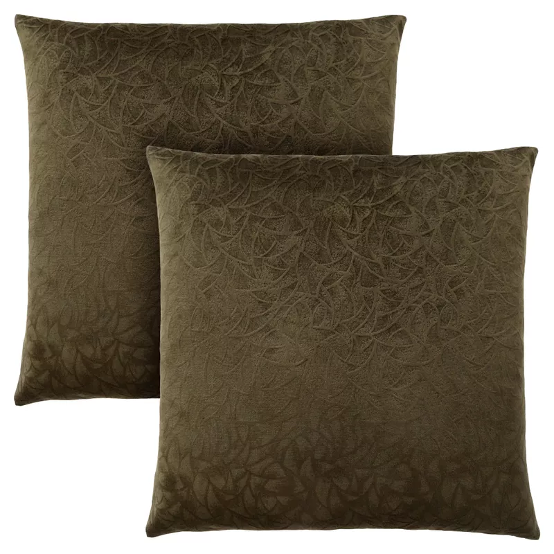 Pillows/ Set Of 2/ 18 X 18 Square/ Insert Included/ decorative Throw/ Accent/ Sofa/ Couch/ Bedroom/ Polyester/ Hypoallergenic/ Green/ Modern