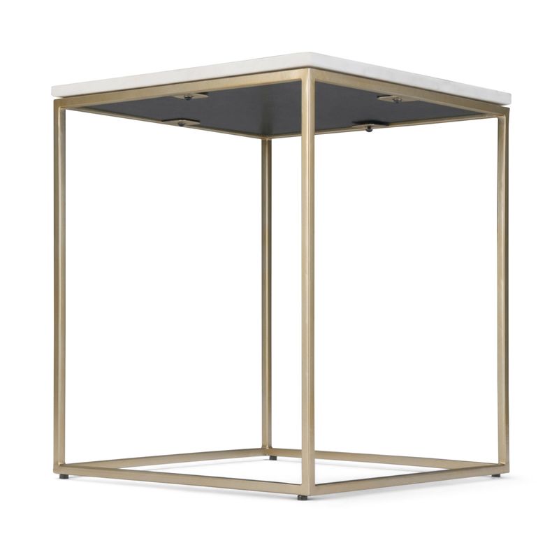 WYNDENHALL Holmes Accent Table - 18" W x 18" D x 23" H - Square - Includes Hardware - Base - Stained/Metal Finish - Glam - Metal - Marble...