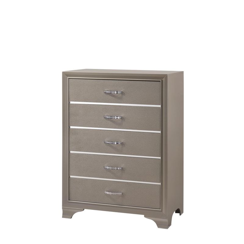Home Source Bedroom Furniture Queen Bed/Dresser/Mirror/2 Night stand/Chest - N/A - Brushed - Queen