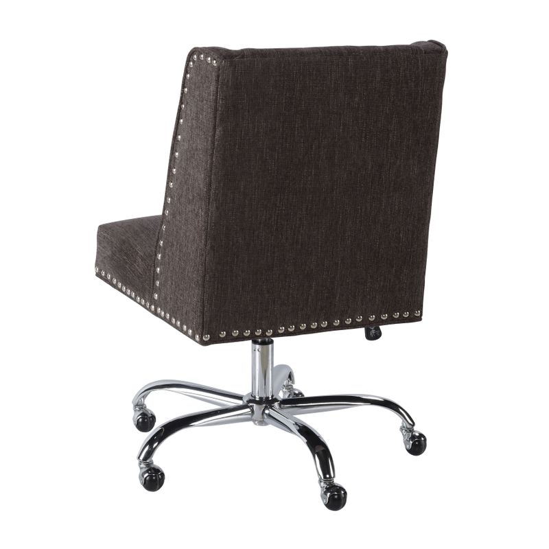 Linon Violet Office Chair - Charcoal - Violet Office Chair - Charcoal