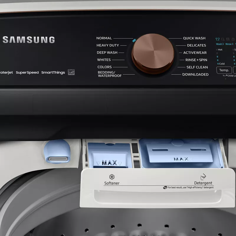 Samsung 5.5-Cu. Ft. Extra-Large Capacity Smart Top Load Washer with Super Speed Wash, Ivory
