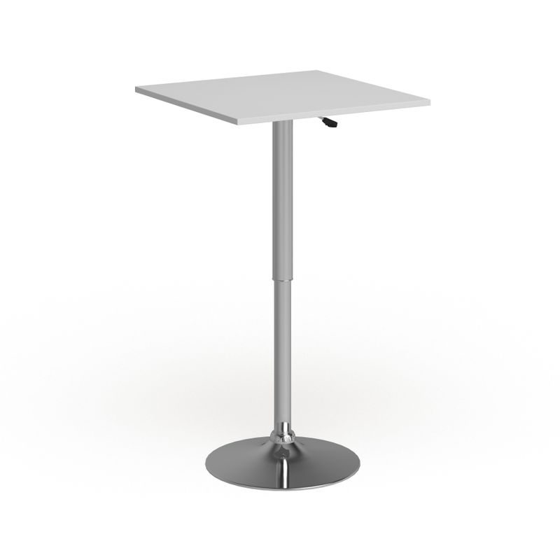 23.75" Square Adjustable White Wood Table (Adjustable Range 33" - 40.5") - 23.75"W x 23.75"D x 33" - 40.5"H - White